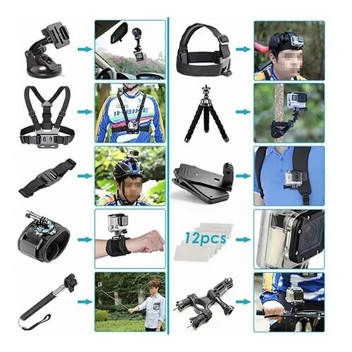 Kit De Accesorios Cámara De Acción 50 En 1 Para Gopro Héroe.