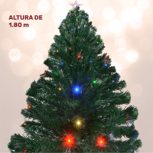 Arbol Navidad Led Fibra Optica 180 Cm 200 Ramas + Estrella 