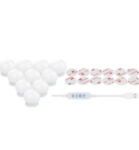 Luces Para Espejo Maquillaje Hollywood Con 10 Focos Led