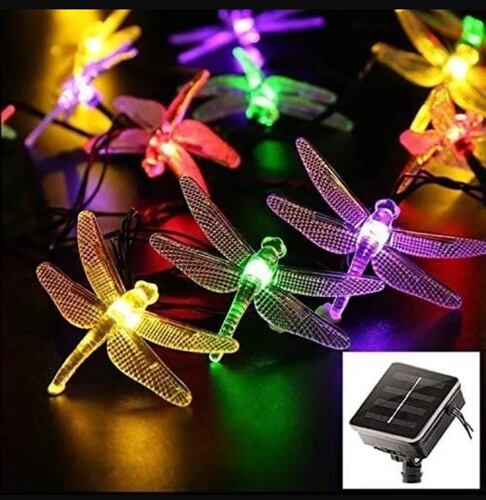 Serie De Luces Coloridas Libélula Carga Solar 6.5 M