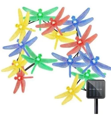 Serie De Luces Coloridas Libélula Carga Solar 6.5 M