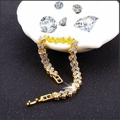 Pulsera Cristal Para Mujer Plata Brazalete