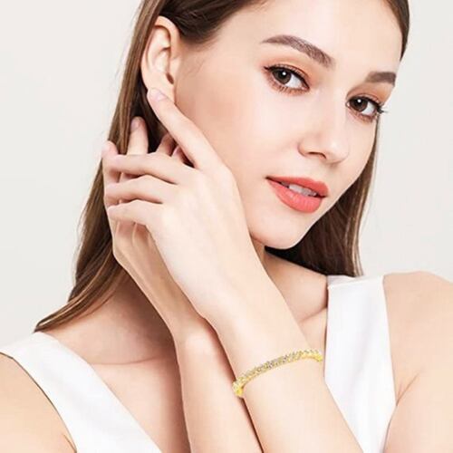 Pulsera Cristal Para Mujer Plata Brazalete