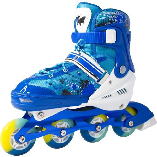 Patines En Linea Niños Azul + Equipo Proteccion Seguridad