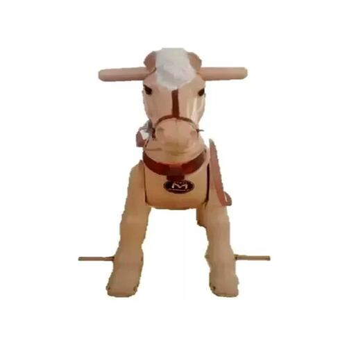 Caballo Montable Bronco Para Niños Con Accion De Avance Color Cafe.