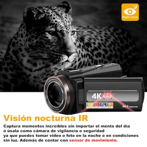 VIDEOCAMARA 4K VAK 534 WIFI 48MP VISION NOCTURNA ZAPATA HDMI TOUCH .