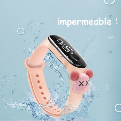 Reloj Deportivo De Dibujo Animado Infantil Cerdito Rosa 