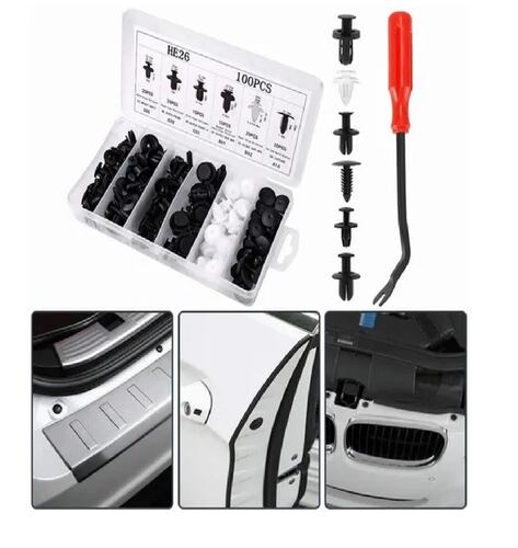 Set Remaches Y Pasador De Retención De Plástico Para Auto