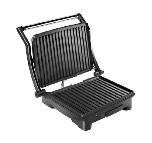 Parrilla Chefman prensa panini apertura 180 Grados RJ02-180-4-R