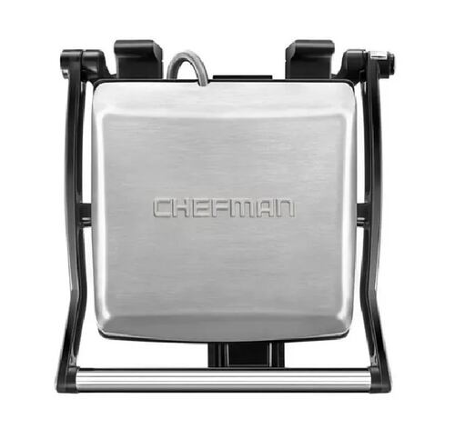Parrilla Chefman prensa panini apertura 180 Grados RJ02-180-4-R