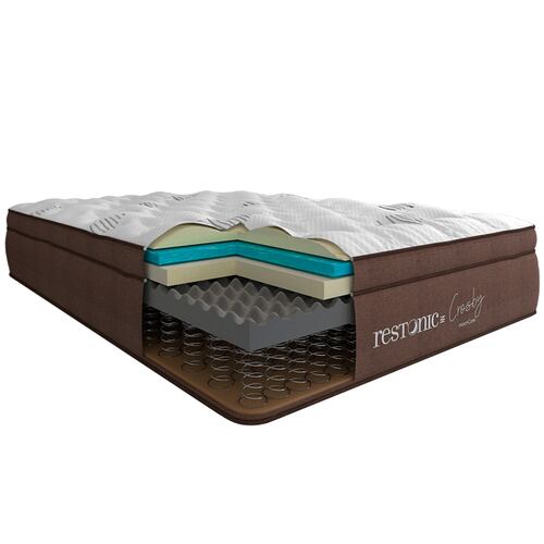 Colchón King Size Restonic Crosby Con Mega Colchoneta Para Descanso Premium.