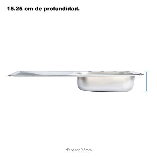 MEER Faucets by CNX - Tarja Empotrar Acero Inox Escurridor Izquierdo 100 X 50 Cm