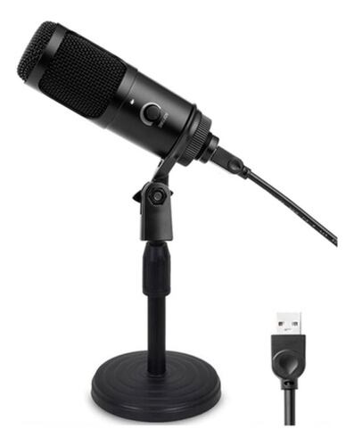 Micrófono Condensador Con Divisor Audio Soporte Telescópico