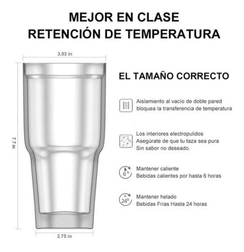 Termo Portátil De Acero Inoxidable Frío Y Caliente De 30 Oz Balnco