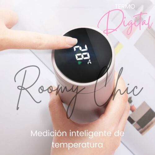 Termo Inteligente Digital Lector De Temperatura Pantalla Led Negro