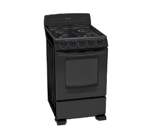 Estufa IEM EI5020BAPN0 a gas 4 quemadores negra puerta con visor 63L