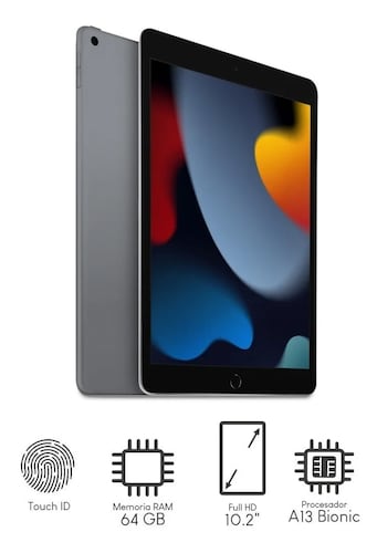 Apple iPad 9 Gen 10.2 Pulgadas Wi-Fi 64 GB Gris
