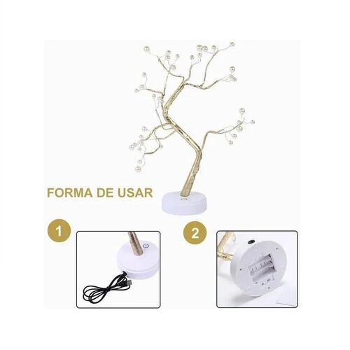 Lampara de árbol bonsái perlas de luz led.