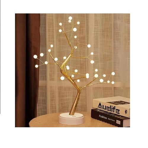 Lampara de árbol bonsái perlas de luz led.
