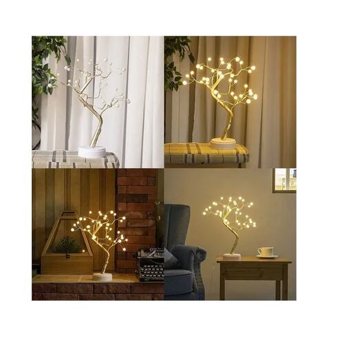 Lampara de árbol bonsái perlas de luz led.