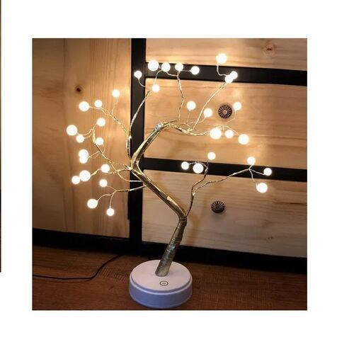 Lampara de árbol bonsái perlas de luz led.