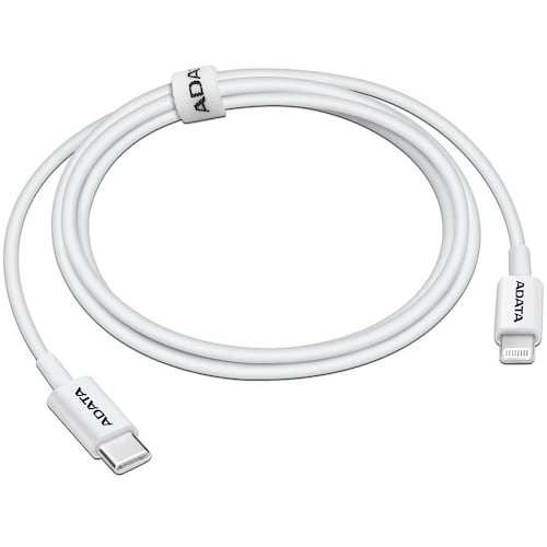 Cable USB-C Lightning Adata iPhone Apple Blanco 1 Metro AMFICPL-1M-CWH
