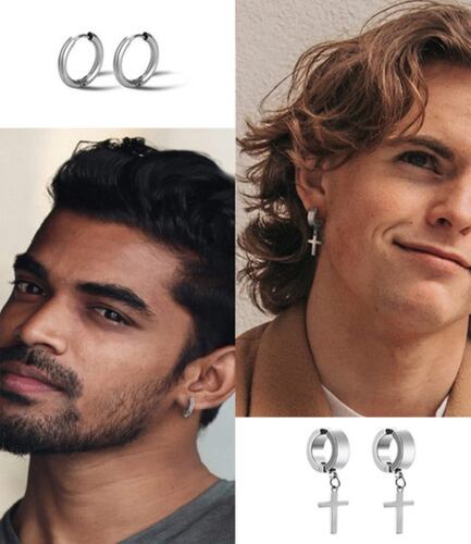 8 Pares de Aretes  de Acero Inoxidable