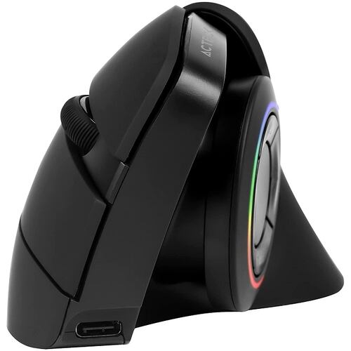Mouse Vertical Acteck OPTIMIZE MI690 Inalambrico Optico Recargable USB RGB AC-933049.