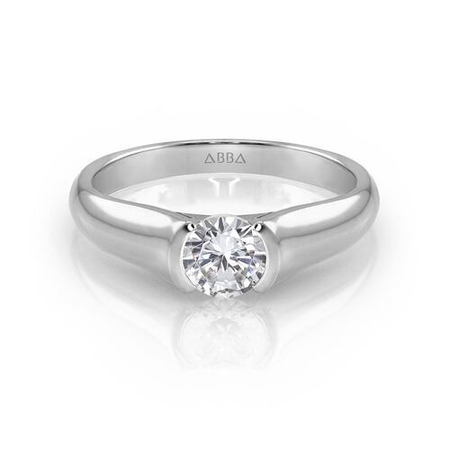ANILLO DE COMPROMISO ORO BLANCO 10K DIVINO ABBA JOYAS