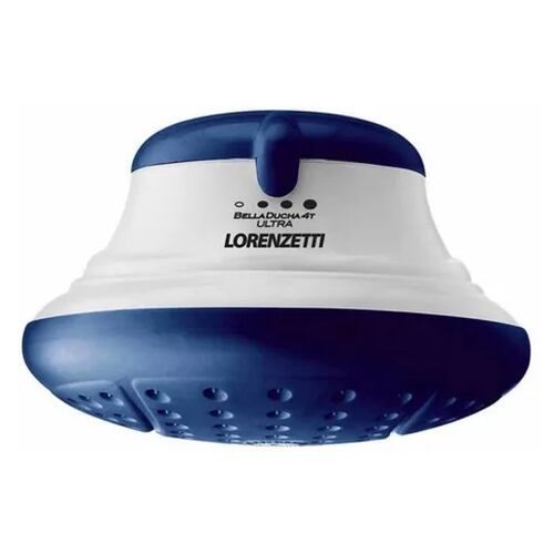 Regadera eléctrica de pared Lorenzetti Bella Ducha 4T blanca y azul 4800W 127V.
