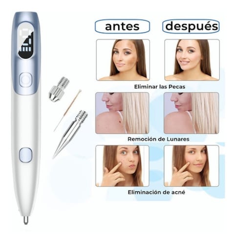 Pluma Verrugas Pecas Lunares Blanco con Azul