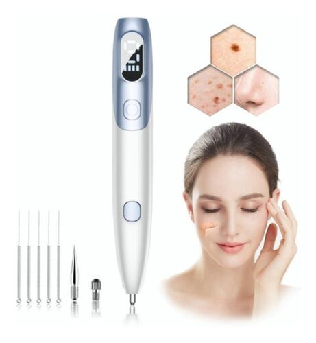 Pluma Verrugas Pecas Lunares Blanco con Azul