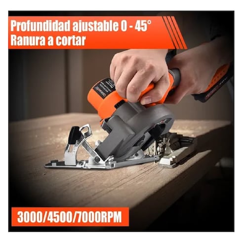 Sierra Circular Cortadora Eléctrica Disco C/2batería Naranja