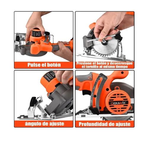 Sierra Circular Cortadora Eléctrica Disco C/2batería Naranja