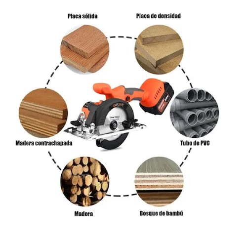 Sierra Circular Cortadora Eléctrica Disco C/2batería Naranja