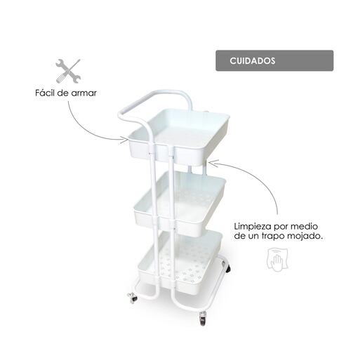 Carrito Multifuncional Organizador Blanco