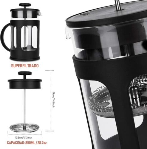 Cafetera Prensa Francesa De Vidrio 800ml Con Embólo