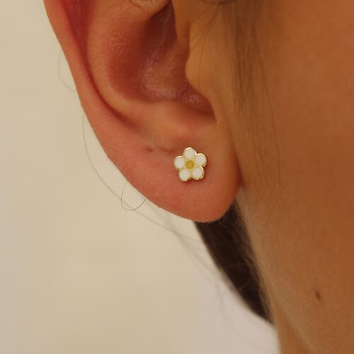 Aretes Oro Italiano 14k Margaritas