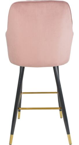 Set 2 Sillas Altas Tapizadas Banco Terciopelo Velvet Rosa 
