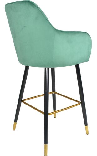 Set 4 Sillas Altas Tapizadas Banco Terciopelo Velvet Verde
