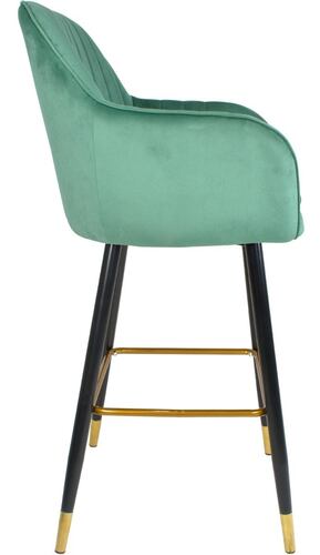 Set 4 Sillas Altas Tapizadas Banco Terciopelo Velvet Verde