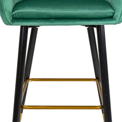 Set 4 Sillas Altas Tapizadas Banco Terciopelo Velvet Verde