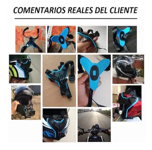 Montura De Casco Gopro Hero 9 /8/7/6/5/4/3 Para Moto Azul
