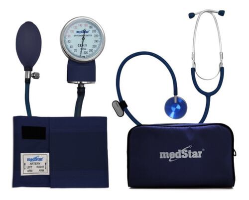 BAUMANÓMETRO KIT CON ESTETOSCOPIO DE UNA CAMPANA AZUL
