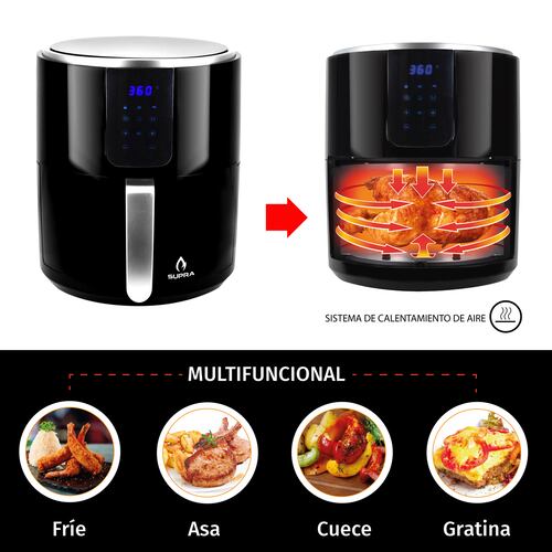 Freidora De Aire 5 Litros SUPRAFRYER 5.0 Freidora Eléctrica Multifuncional Supra