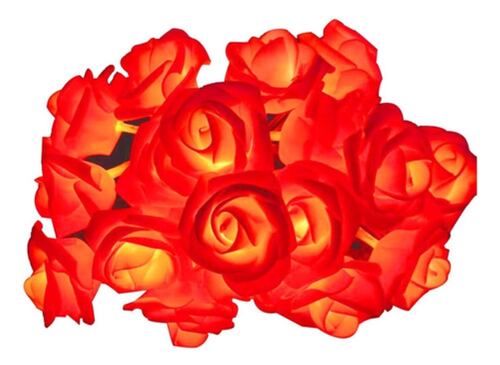Cadena De Luz Decorativa Led Flor Rosas Rojas