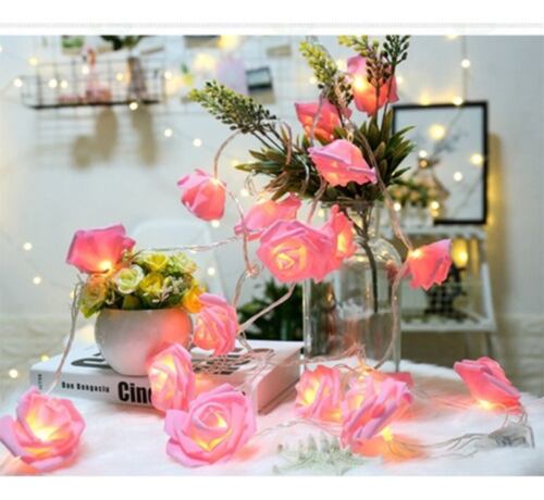 Cadena De Luz Decorativa Led Flor Rosas Rosas