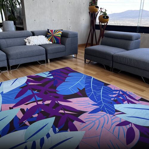 Tapete Sala Oficina Estilo Nórdico 2x3m Suavidad Elegancia Neo Floreado