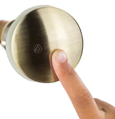 Mezcladora Monomando Para Lavabo Y Contra Canasta Dorado