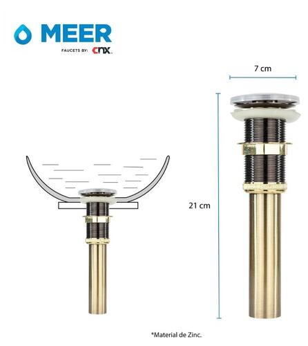 Mezcladora Monomando Para Lavabo Y Contra Canasta Dorado